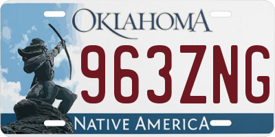 OK license plate 963ZNG