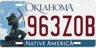OK license plate 963ZOB