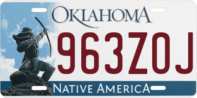 OK license plate 963ZOJ