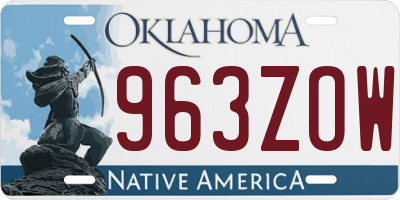 OK license plate 963ZOW