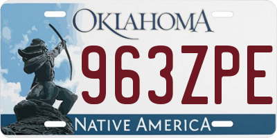 OK license plate 963ZPE