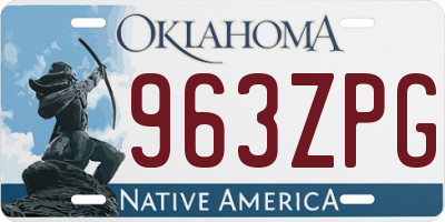 OK license plate 963ZPG