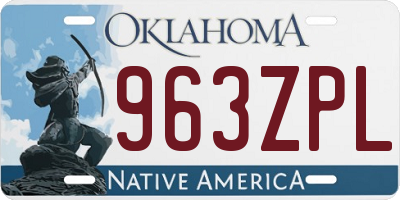 OK license plate 963ZPL