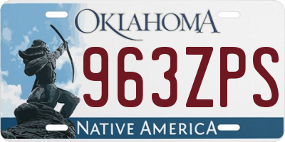 OK license plate 963ZPS