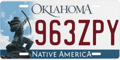 OK license plate 963ZPY