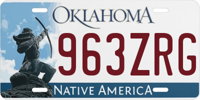 OK license plate 963ZRG