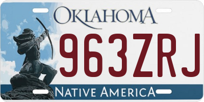OK license plate 963ZRJ