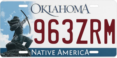 OK license plate 963ZRM