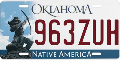 OK license plate 963ZUH