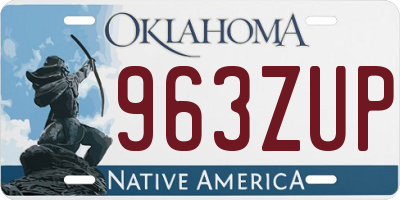 OK license plate 963ZUP