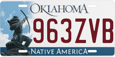 OK license plate 963ZVB
