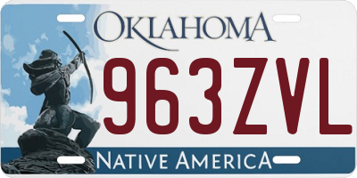 OK license plate 963ZVL