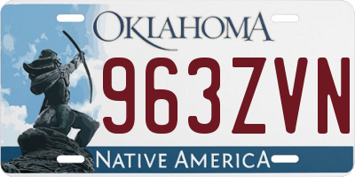 OK license plate 963ZVN