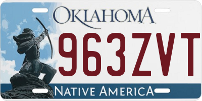 OK license plate 963ZVT