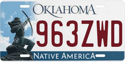 OK license plate 963ZWD