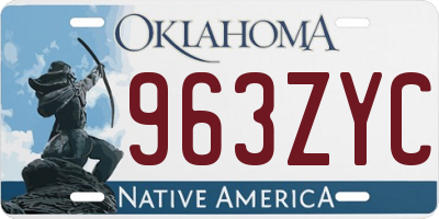 OK license plate 963ZYC