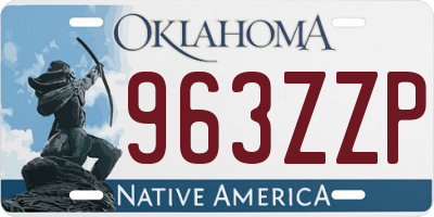OK license plate 963ZZP