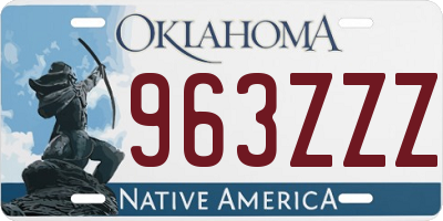 OK license plate 963ZZZ