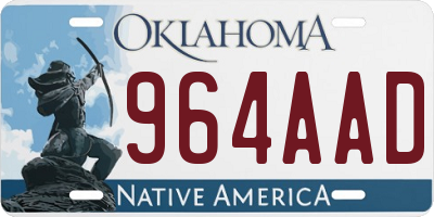 OK license plate 964AAD