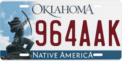 OK license plate 964AAK