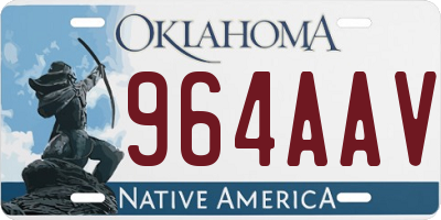 OK license plate 964AAV