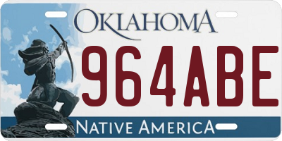 OK license plate 964ABE