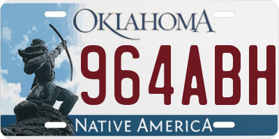 OK license plate 964ABH