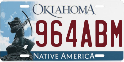 OK license plate 964ABM