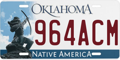 OK license plate 964ACM