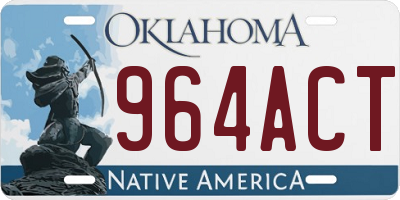 OK license plate 964ACT