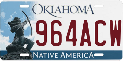 OK license plate 964ACW