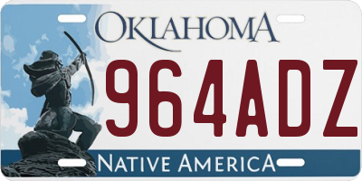 OK license plate 964ADZ