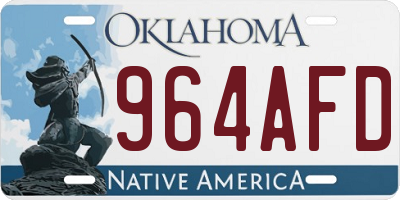 OK license plate 964AFD