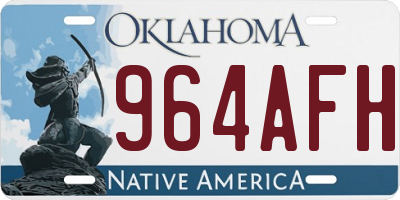 OK license plate 964AFH