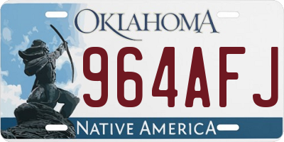 OK license plate 964AFJ