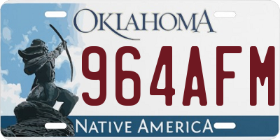 OK license plate 964AFM