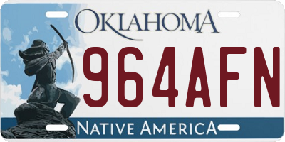OK license plate 964AFN
