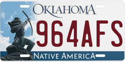 OK license plate 964AFS