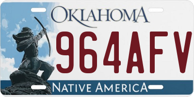 OK license plate 964AFV