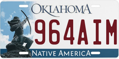 OK license plate 964AIM