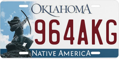 OK license plate 964AKG