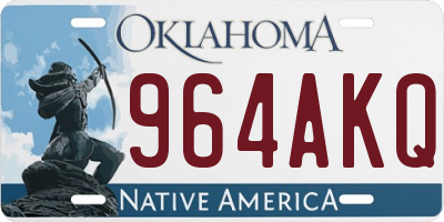 OK license plate 964AKQ