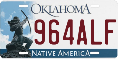 OK license plate 964ALF