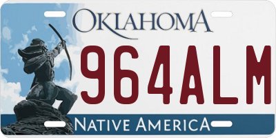 OK license plate 964ALM