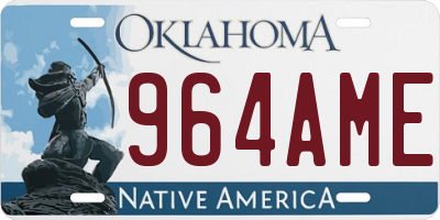 OK license plate 964AME