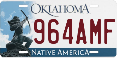 OK license plate 964AMF