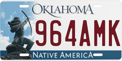 OK license plate 964AMK