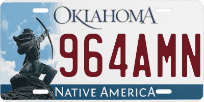 OK license plate 964AMN
