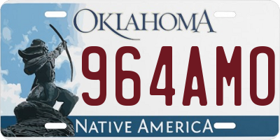 OK license plate 964AMO