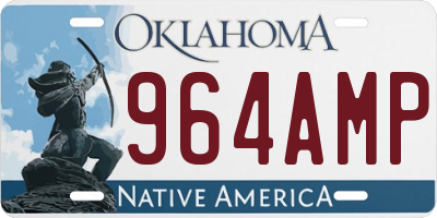 OK license plate 964AMP